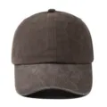 Gorra de béisbol marrón lavada vintage, sombrero dad de algodón suave con diseño liso y clásico. - Ajustable / Café