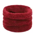 Tour de cou en peluche rouge pour femme et homme, écharpe tubulaire polaire hiver chaud - Moins de 60cm / Rouge Brique