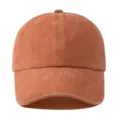Gorra de béisbol clásica de algodón lavado en naranja terracota, lisa y casual. - Ajustable / Naranja