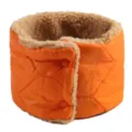 Oranger gesteppter Winter-Halswärmer mit kuscheligem Fleecefutter, winddichtes Druckknopf-Design. - Unter 60cm / Orange