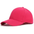 Casquette de baseball rose vif unie, design classique à six panneaux pour hommes et femmes. - Réglable / Rose rouge