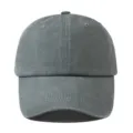 Donkergrijze gewassen katoenen dad hat, klassieke vintage baseballpet voor dagelijks gebruik. - Verstelbaar / Grijs