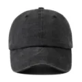 Zware katoenen dad hat in zwart, klassieke zachte baseballpet met vintage wassing. - Verstelbaar / Zwart