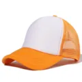 Casquette trucker orange et blanche filet casquette de baseball unie protection solaire - Réglable / Orange