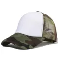 Casquette trucker en résille camouflage avec panneau avant en mousse blanche, ajustable. - Réglable / Camouflage