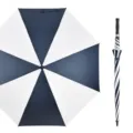 Grote 32-inch golfparaplu met marineblauwe witte panelen, sterke rechte stok en comfortabele grip. - 32 Inch 8 Baleinen / Donkerblauw-witte panelen