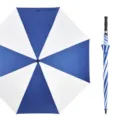 Grote blauw-witte golf paraplu, automatische rechte zakenparaplu met 8 sterke baleinen. - 32 Inch 8 Baleinen / Telecomblauw-witte panelen