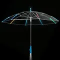 Paraguas transparente LED luminoso con varillas de colores y linterna integrada. - Transparente Multicolor Luminoso