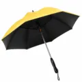 Yellow and black dual-layer sun umbrella with fan design, portable UV protection umbrella. - 23 Inches 2600mAh / Yellow Anti-UV Coating