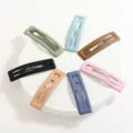 Lot de 7 pinces à cheveux carrées mates colorées, barrettes clic-clac douces pour femmes et enfants. - Vert