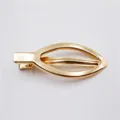 Gouden druppelvormige holle eendebek haarklem minimalistisch pony accessoire voor DIY styling - Blad Ontwerp