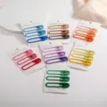 Ensemble de pinces à cheveux bec de canard mates colorées pour femmes filles, épingles 6cm. - Bleu