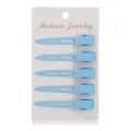 Candy color duckbill hair clips set of 5 light blue metal bangs clips detail view display - 5 Pieces / Light Blue