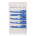 Blue duckbill hair clips set, matte metal hairpins for women and girls daily styling. - 5 Pieces / Dark Blue