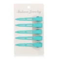 Turquoise duckbill hair clips set of 5 on backing card sweet style bangs pins for girls - 5 Pieces / Turquoise Green