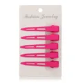 5 pcs pink duckbill hair clips candy color matte finish cute side bangs clips for women girls - 5 Pieces / Rose Red