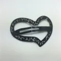 Molletta per capelli a cuore nera in metallo fermaglio cavo carino accessorio per uso quotidiano - Cuore Traforato