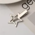 Silver metal star duckbill hair clip sweet cool bangs hairpin cute hair accessories for women. - Single Star