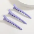 9cm pinces à cheveux bec de canard en aluminium mauve clair peinture frange détail - Mauve Clair