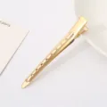 Pince à cheveux en métal doré 9.5cm bec de canard outil de coiffure avec des trous. - Or Jaune