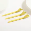 Pinces à cheveux jaunes en aluminium, pinces bec de canard 9 cm pour coiffure professionnelle. - Jaune