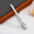 Zilveren metalen haar-eendenbekclip, sectieklem met gaatjes voor haarstyling details. - Zilver