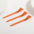 Pinces à Cheveux en Aluminium Orange 3 Pièces Outils de Coiffure Professionnels pour Salon - Rouge Orangé