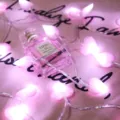 Catena luminosa LED a cuore in tessuto rosa romantico camera da letto matrimonio luci. - Rosa
