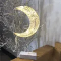 Rattan LED Mond Nachtlicht Schlafzimmer dekorative Tischlampe warmes Licht Nachttischlampe - Rattan Mond