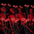 Halloween solar powered glowing eyeball stake lights outdoor spooky yard party decorative lights - Solar 12-LED Lights / Red