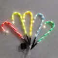LED Navidad Baston de Caramelo Solar Luces Camino Jardin Cesped Decoracion - Multicolor con estrellas / Energía solar