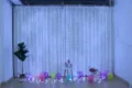 Guirlanda de luces LED para cortina 3x3m, decoración navideña y fondo para fiestas de bodas. - 3x3m 110V / Blanco