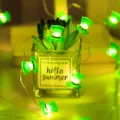 St. Patrick's Day green top hat LED string lights, Irish party fairy lights decor. - Hat / 2m 20 LEDs (3-Cell Flashing)