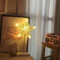 Stern LED Schreibtischlampe warmes gemütliches Nachtlicht Eisen Draht Stern Form dekorativ - Rattan-Sterne