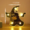 Luz nocturna LED con forma de bruja Halloween calabaza lámpara decorativa para fiesta en casa. - Bruja