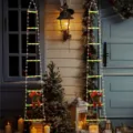 Christmas LED ladder lights with climbing Santa Claus, waterproof outdoor hanging decor for holiday. - 1.7m Warm White / USB-A