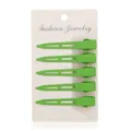 Candy color metal duckbill hair clips set of 5, matte finish cute bangs clips for kids - 5 Pieces / Grass Green