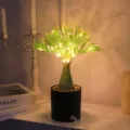 Planta artificial LED luz de noche USB alimentada de escritorio bonsai lámpara cálida - Palma