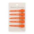 Orange metal duckbill hair clips set, matte paint single prong clips for styling and bangs. - 5 Pieces / Orange