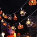 Guirnalda de luces LED de Halloween a batería con colgantes de calabaza, fantasma y araña. - 1.5m 10 Luces / Estilo C