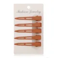 Matte candy color duckbill hair clips set of 5 pieces metal hairpins for women girls daily wear - 5 Pieces / Brown