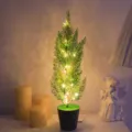 Planta artificial LED luz de noche USB maceta lampara decorativa de escritorio calida - Cipreses