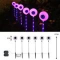 Halloween LED solar globo ocular estaca de suelo para decoracion espeluznante jardin. - Luz púrpura con caja de batería impermeable