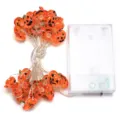 Guirnalda de luces LED de calabaza para Halloween alambre de cobre pilas decoracion - 4m 40 LED impermeables con control remoto y 8 funciones / Calabazas redondas