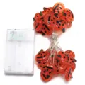 Luces de cadena de calabaza LED de Halloween alambre de cobre luces decorativas para fiestas - 4m 40 LED impermeables con control remoto y 8 funciones / Forma Gran Calabaza