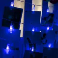 Cadena de luces LED con pinzas para fotos para decoración de habitaciones, luces azules. - 5M 50LEDs Alimentado por Batería / Azul