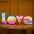 LED LOVE Letter Light Colorful Gradient Marquee Sign for Valentine Wedding Home Decor - Gradient Style