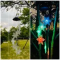 Luz carillón viento copo nieve LED solar exterior impermeable colorida lámpara 80cm - Copo de Nieve Transparente