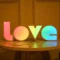 LED LOVE marquee light for romantic decoration, colorful night light variant for proposal room. - Gradient Style