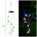 Solar colibri carillon de viento luz LED cambio de color exterior impermeable lampara colgante - Colibrí blanco y verde
